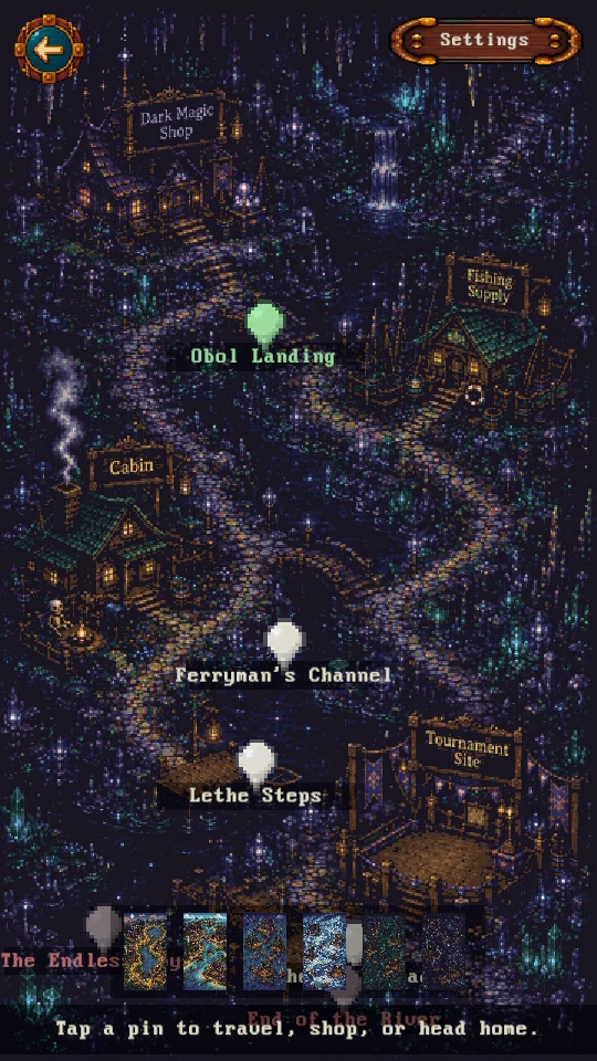 The starry chart of the Styx with Charon's landing